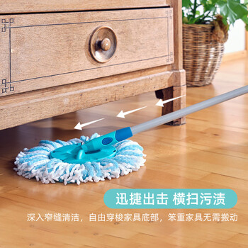 利快 德国进口旋转拖把32cm1布带桶一套可伸缩墩布免手洗家用拖地神器