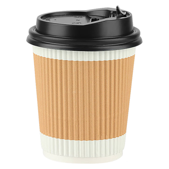 美厨（maxcook）纸杯一次性杯子咖啡杯 办公家用水杯奶茶杯400ml带盖20只MCPJ5639