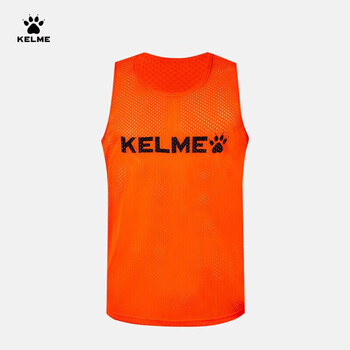 卡尔美（KELME）足球训练背心大网眼透气对抗组队坎肩分队服可定制 荧光橙黑M
