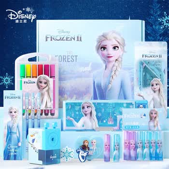 迪士尼（Disney）文具套装 艾莎流沙文具礼盒 幼儿园1-2年级绘画学习用品开学大礼包女孩生日礼物幼儿园开学季礼物