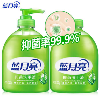 蓝月亮洗手液抑菌瓶装洗手液500g+补充装 实用组合+手帕纸1包