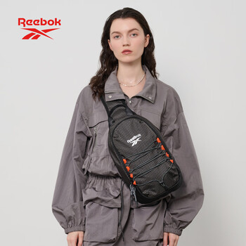 锐步防泼水耐磨轻量胸包 户外旅行多场景单肩斜挎包 可调节肩带 黑色