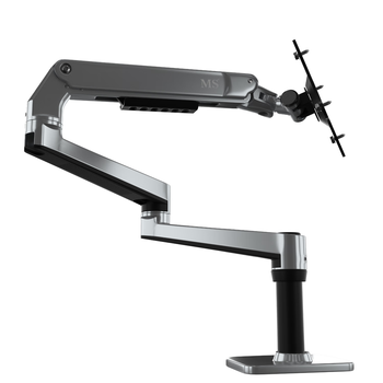 MS显示器支架 加长机械臂 显示器增高架 超长臂展860mm 电脑支架 X61-C02科技银