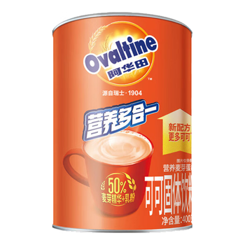 阿华田（Ovaltine）可可粉罐装400g 多重营养早餐代餐 烘焙专用 蛋白型固体饮料