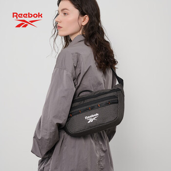 锐步防泼水耐磨轻量胸包 户外旅行多场景单肩斜挎包 可调节肩带 黑色