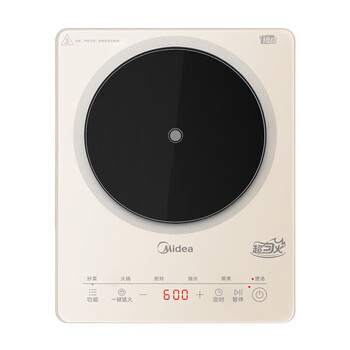 美的（Midea）家用爆炒电磁灶煎炒炖煮涮约定火力可调节铂钻电磁炉HK2002 MC-22TA01大功率悬浮加热