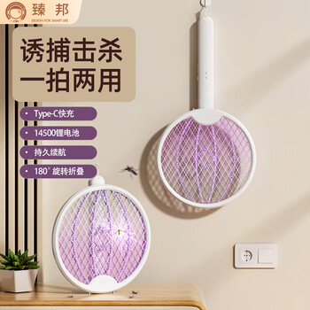 臻邦（ZHENBANG）臻邦电蚊拍充电式可折叠强力二合一打蚊子苍蝇灭蚊灯家用驱蚊神器