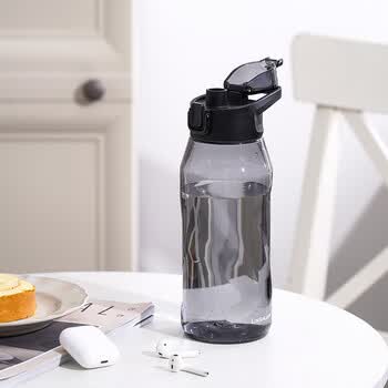 乐扣乐扣（LOCK&LOCK）简约一键式运动水壶 大容量运动水杯冷水壶 1.05L黑色ABF926BLK