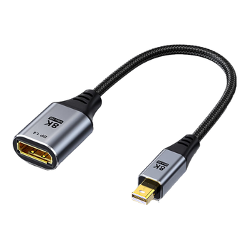 毕亚兹 Mini DP转DP1.4版母头转换器线 8K60Hz/4k144hz/2k165hz高清雷电转接头 苹果Mac笔记本接显示器 