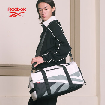 锐步防泼水大容量健身运动包可拆卸肩带多场景通勤旅行包 白色-M