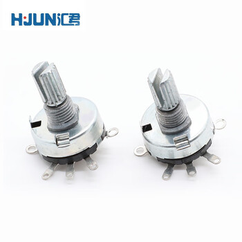 汇君 RV17插脚带开关碳膜电位器五脚可调音量旋钮 RV17平脚款 B10K 5个