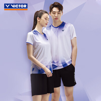 威克多（VICTOR）25年春夏新款羽毛球服套装时尚吸汗透气T恤短裤男女中性款TR50024