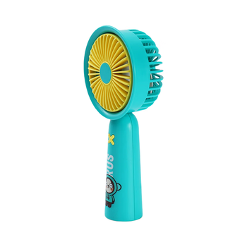 欧利文 小风扇桌面床上用手持USB充电低音三档 便携式迷你大风力电风扇办公室宿舍风宝 比鲁斯绿色