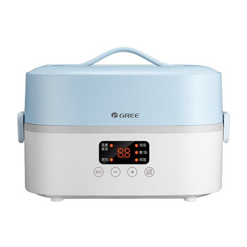 格力（GREE）DFH-1501Za电热饭盒1.5L/升插电式加热饭盒上班族双层热饭神器 电热保温饭盒 多功能蒸煮 风信蓝