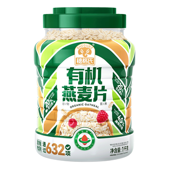 穗格氏有机燕麦片1000g罐装 无添加蔗糖 即食麦片冲饮谷物营养早餐