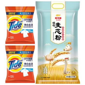 汰渍净白去渍洗衣粉218g*2袋+甄选多用途小麦粉5kg