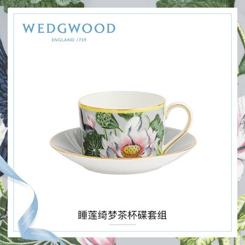Wedgwood漫游美境睡莲绮梦杯碟骨瓷欧式杯碟咖啡杯套组 一杯一碟	