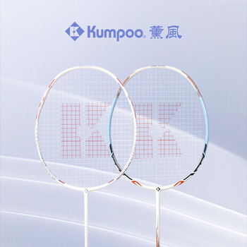薰风（KUMPOO）羽毛球拍全碳素轻盈易控耐打攻守兼备熏风对拍C920雪玲珑+天空蓝