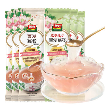 智力西湖藕粉6包混合口味纯藕粉+红枣莲子藕粉独立小包装营养早餐代餐