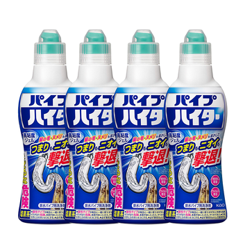 花王（KAO）管道疏通剂4瓶装强力溶解下水道厨房油污疏通神器堵塞马桶除臭剂