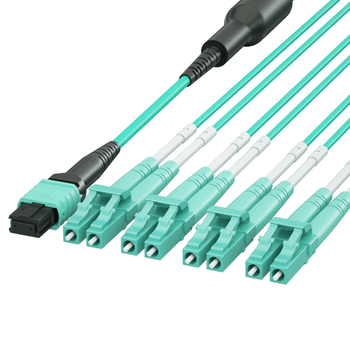 广昌兴（G.C.X）万兆多模光纤跳线MPO-LC 8芯OM3 母头B极性 兼容10G/25G/40G光模块分支集束光纤线 2米