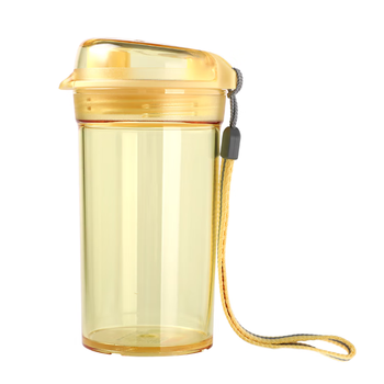 特百惠（Tupperware）晶彩mini塑料杯280ML 男女学生夏季水杯子儿童双饮口便携 奶油黄