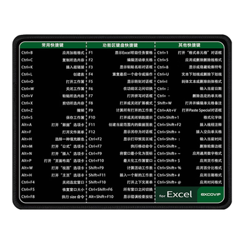 宜适酷(EXCO)快捷键鼠标垫小号 excel专用笔记本电脑办公可爱卡通常用快捷键大全锁边桌垫0163
