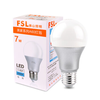 佛山照明LED灯泡日光色6500K 7W E27