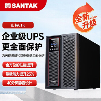 山特（SANTAK）C1K 在线式UPS不间断电源1000VA/1000W 稳压服务器机房电脑内置电池标准机