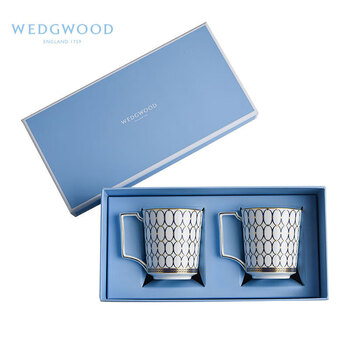 Wedgwood 威基伍德金粉年华午夜蓝马克杯对杯套盒