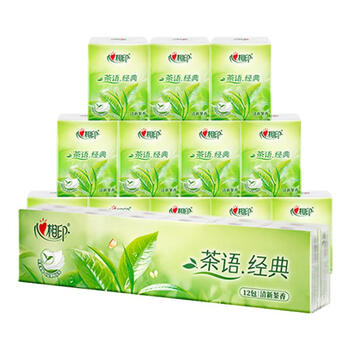 心相印C1710茶语手帕纸小包装面巾纸4层12包餐巾纸 4层 7片*432包 36条