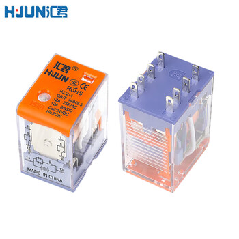 汇君 中间电磁继电器14脚8脚直流12v24v交流220v小型电磁继电器 小脚8脚继电器标准型 DC24V