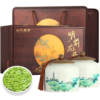 山水西湖龙井绿茶豆香型特级250g2026新茶头采明前茶叶礼盒装春茶送礼长辈