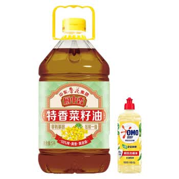 鲁花 特香菜籽油5L 非转基因 端午臻选组合+奥妙洗洁精柠檬去油480G 