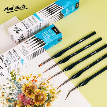 蒙玛特水彩水粉勾线笔油画勾线笔描线笔描边笔数字油画笔勾边线+1支扁峰）V BMHS0047美育工具