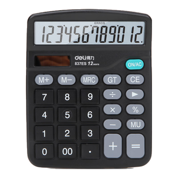 得力(deli) 计算器 经典办公计算器  双电源 桌面计算机 837ES