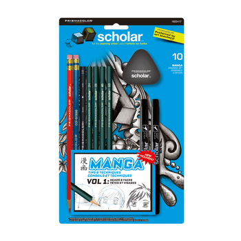 霹雳马彩色铅笔马克笔动漫线稿套装1822417学生绘画艺术手绘美国三福美术文具礼盒女孩生日礼物