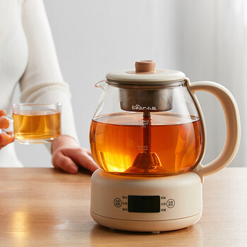 小熊（Bear）煮茶器养生壶烹煮一体茶壶迷你蒸茶器 316L喷淋式不锈钢烧水壶黑茶茶具1升ZCQ-F10N7