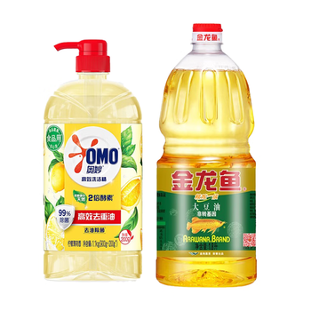 奥妙（OMO）【组合推荐】洗洁精柠檬1.1kg+精炼一级大豆油1.8L