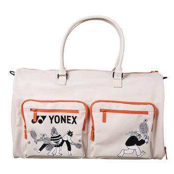 YONEX尤尼克斯网球包联名款运动时尚单肩手提波士顿包BA308CR米白色
