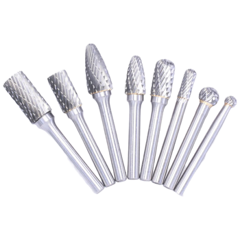 米茨 钨钢磨头硬质合金旋转锉刀8件套装双槽金属木雕抛光合金打磨头MJ-XZC-612ZH-8 双齿8件套-精品盒装