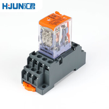 汇君 中间电磁继电器直流12v24v交流220v继电器带底座8脚14脚 小14脚继电器带扳手 DC12V 带底座