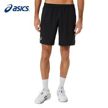 亚瑟士（asics）男式夏季透气速干运动跑步短裤男 2041A261-001澳网黑色 L