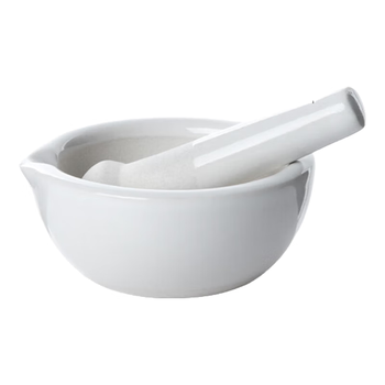 LABSHARK 陶瓷研钵研磨器化学实验室捣药碗乳钵磨粉器带研磨棒 【陶瓷】160mm 一套