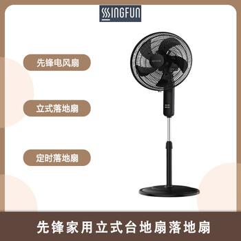 先锋大风量家用立式落地扇遥控定时摇头电风扇 黑色 FS40-21AR
