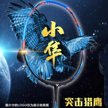 VICTOR威克多羽毛球拍碳素纤维单拍小隼TK-HAWK蓝 4U已穿线26磅附手胶