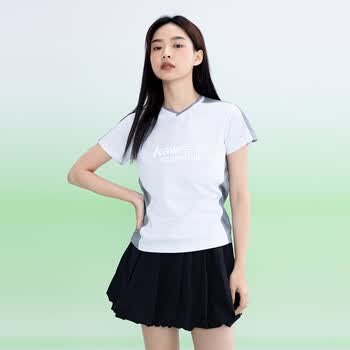 川崎（KAWASAKI）羽毛球服运动短袖T恤排汗速干透气休闲服C2026 女款灰色 2XL