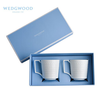 Wedgwood威基伍德意大利浮雕马克杯对杯套盒