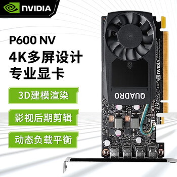 英伟达（NVIDIA）P600显卡2G支持4K多屏设计入门专业绘图 NVIDIA P600 2G 工包