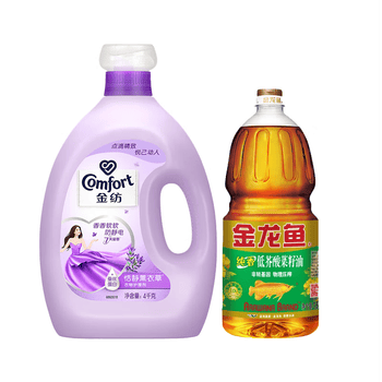 金纺【组合推荐】柔顺剂薰衣草4L+低芥酸纯香菜籽油1.8L